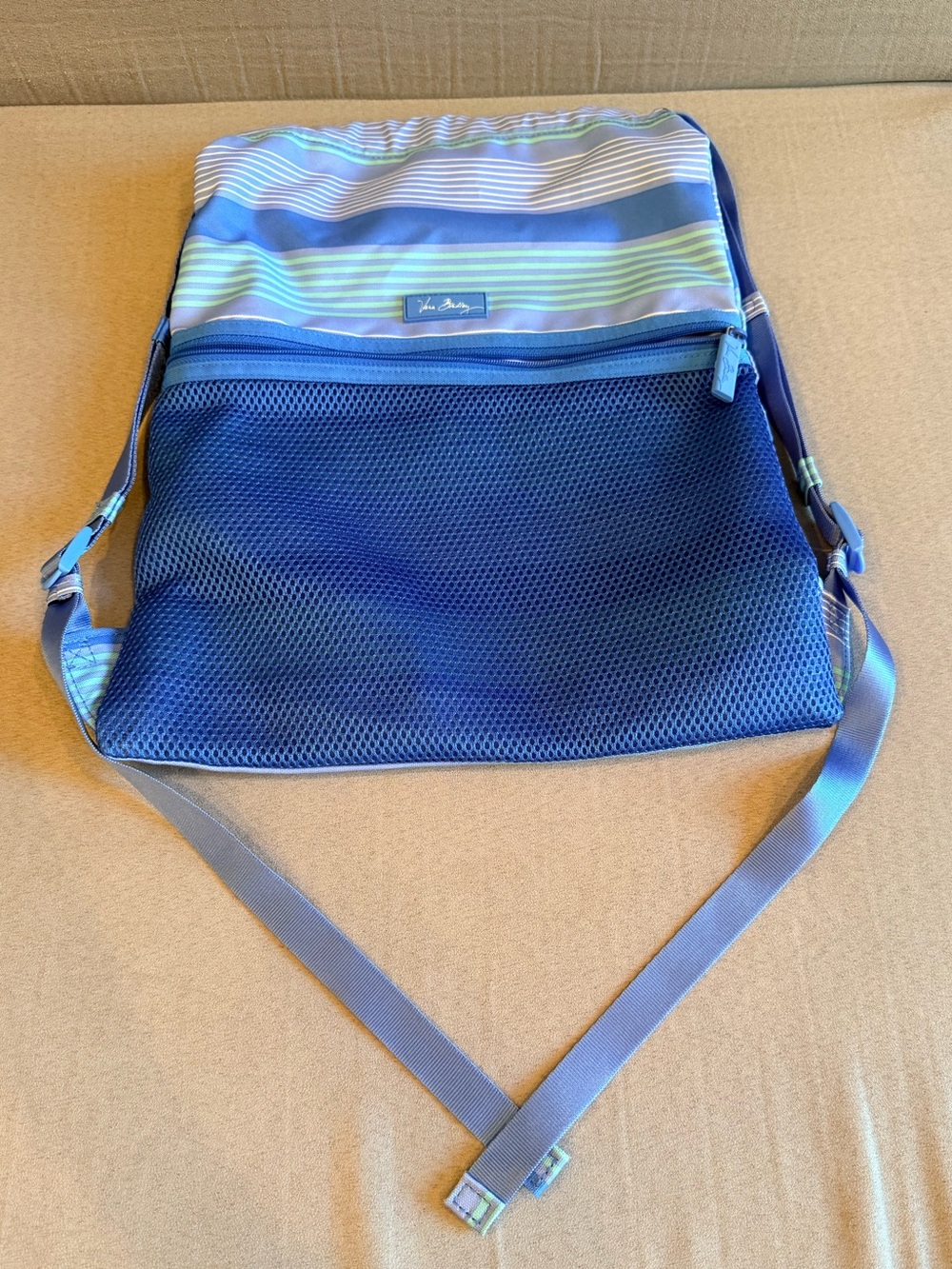 Vera Bradley Blue Striped Mesh Backpack